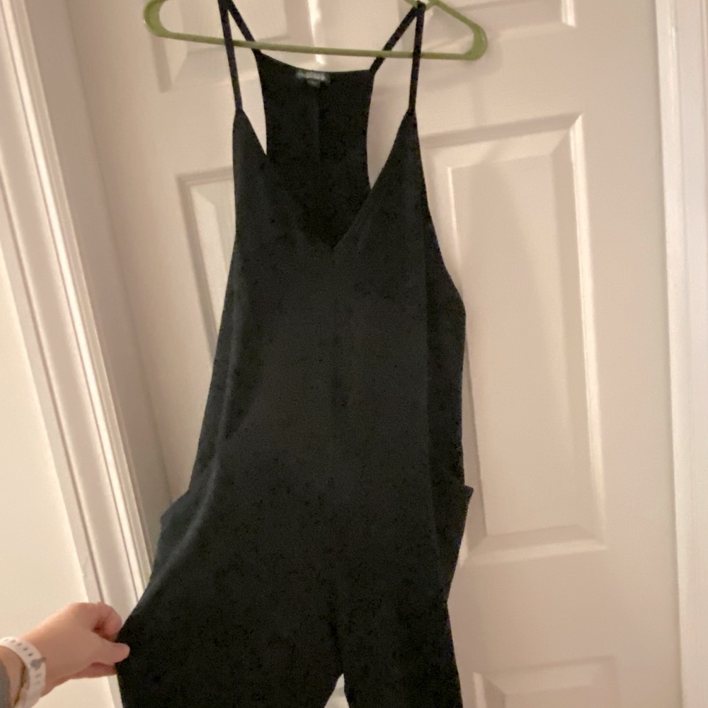 Super comfy cropped black jumpsuit with pockets!